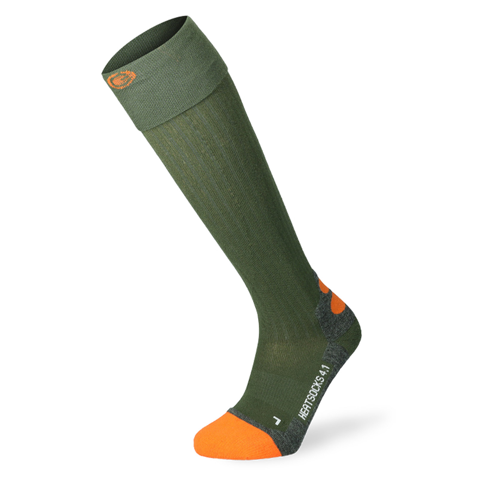 Lenz Heat Sock 4.1 Toe Cap Heizsocken grün orange